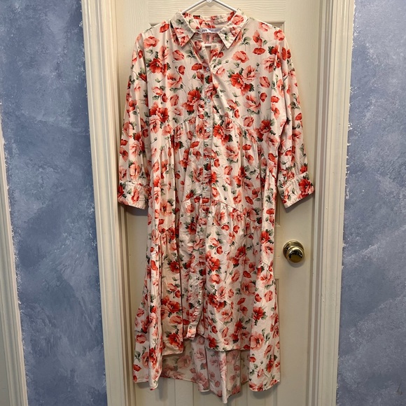 floral dress midi length Verona Floral Blue Midi Dress